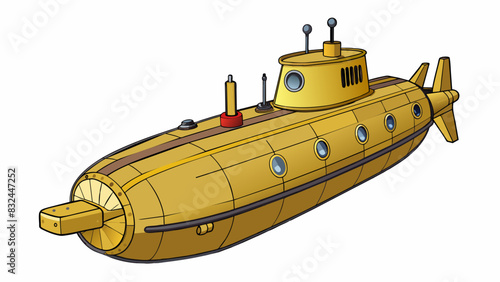 At the front of the sub there is a hatch that can be od to allow for easy access in and out of the vehicle. The hatch is lined with a series of. Cartoon Vector.
