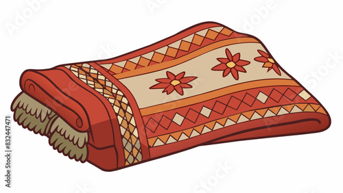 Cozy woolen blanket Made of soft warm wool this blanket has a traditional Swedish design with intricate patterns in muted colors. Its perfect for. Cartoon Vector.