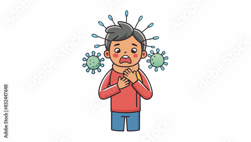 Every sound is amplified to an unbearable volume and even the dimmest light feels like a spotlight as the flu brings on an unrelenting sensitivity to. Cartoon Vector.