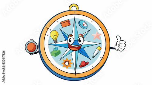 I am like a compass always pointing in the direction of my passions and values. I have a strong sense of direction and am always guided by my inner. Cartoon Vector.