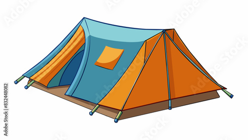 In a tent flaps are the fabric panels that can be rolled up or tied back to allow air flow and light into the enclosed space. They are often made of. Cartoon Vector.
