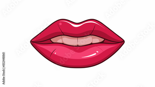 Plump and textured These lips have a slight pout and are slightly textured giving them an alluring and appearance.. Cartoon Vector.