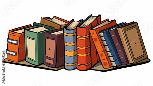 The avid reader could occupy every inch of shelf space with her extensive book collection. Her favorites were hardcover with worn dust jackets and she. Cartoon Vector.