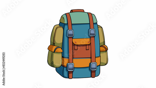 The backpack was equipped with padded ss and various pockets to distribute weight evenly and allow for organized storage making it sufficient for a. Cartoon Vector.