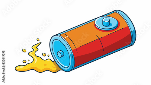 The battery was drained its once powerful charge reduced to a weak and feeble stream of energy.. Cartoon Vector.