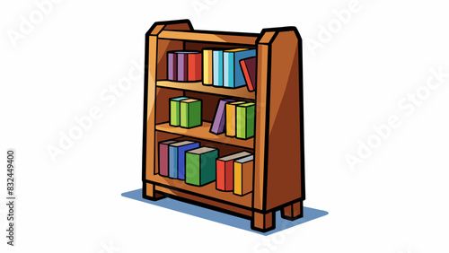 The bookshelf was seriously sy crafted from thick solid wood and able to hold heavy tomes without faltering.. Cartoon Vector.