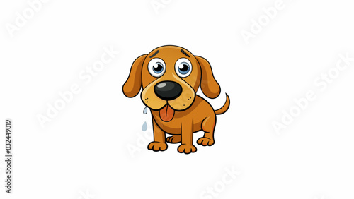 The dogs nose was wet and cold with a tiny black spot in the center. It twitched and jiggled as he sniffed its strong sense of smell leading the way. Cartoon Vector.