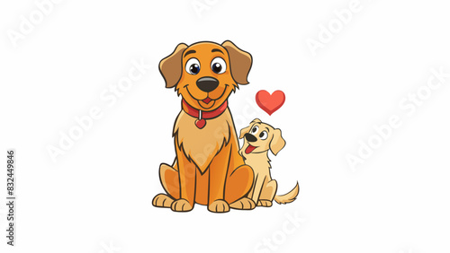 The dog sat by its owners side tail wagging and eyes full of adoration. Its soft fur and friendly demeanor made it a preferred companion for walks and. Cartoon Vector.