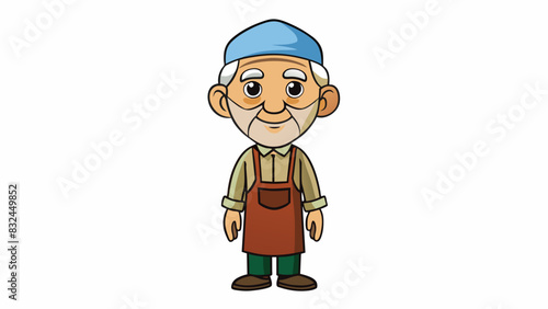 The elderly shopkeepers dialect was a blend of clipped words and rolling consonants reminiscent of the rhythmic creaking of an old rocking chair.. Cartoon Vector.