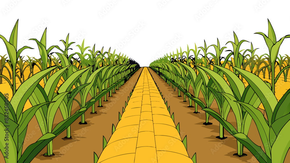 Field Rows Cartoon Images Vetor de The farmers fields were filled with rows upon rows of tall ...