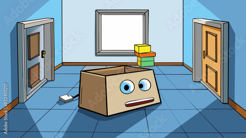 The hollow sound echoed through the empty room as the last box was moved out leaving behind only the memories of the previous occupant.. Cartoon Vector.
