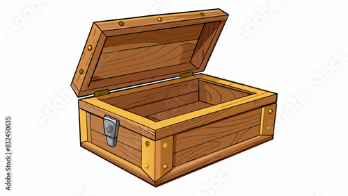 The object was originally a plain wooden box with a hinged lid. The surface was unadorned except for a few scuff marks and scratches evidence of its. Cartoon Vector.