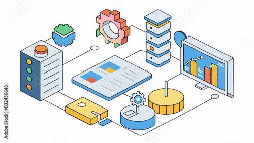 The objects in a program would include measurements data types and instructions flow control statements for creating the desired output.. Cartoon Vector.