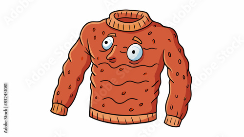 The sensation of an itchy poorlymade sweater repeatedly rubbing against raw irritated skin.. Cartoon Vector.