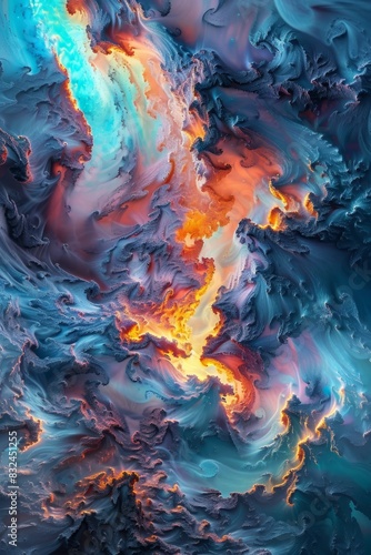 Ethereal dreamscape abstract swirling gradients in blue, pink, and purple with polished texture