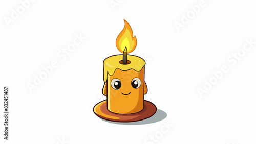 The warm glow of a candle flickering and dancing against a dark room. Its soft light representing the warmth and comfort of being in love.. Cartoon Vector.