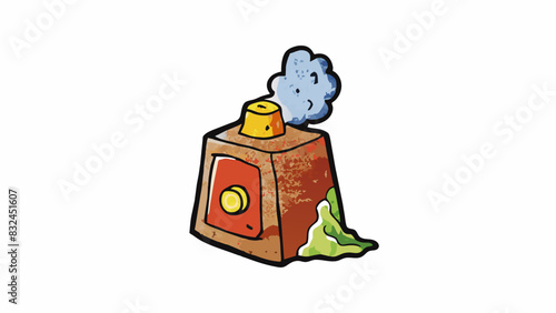 This product has a strong chemical smell and feels sticky to the touch. It looks like it was made quickly and without much attention to detail.. Cartoon Vector.