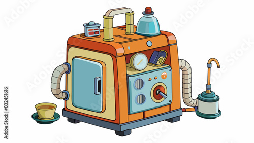 This unlikely household appliance showcases an unexpected combination of utilities making it both practical and unusual.. Cartoon Vector.