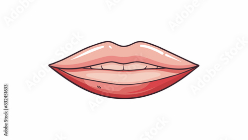 Thin and pale This lip is narrow and lacks volume with a pale tone that makes it appear delicate and fragile.. Cartoon Vector.