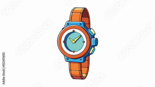 This unlikely piece of jewelry challenges the norm of a watchs purpose offering a glimpse into the unknown and sparking curiosity in its wearer.. Cartoon Vector.
