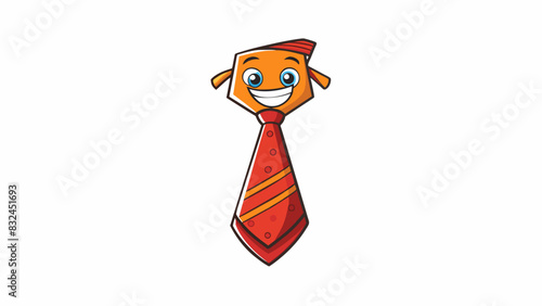 Ties are often worn with a shirt and suit for more formal occasions but they can also be dressed down with a casual buttonup shirt or even a tshirt.. Cartoon Vector.
