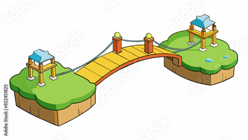 Understanding is like a bridge between two distant islands. It connects two separate things and allows us to see how they are related and how they can. Cartoon Vector.