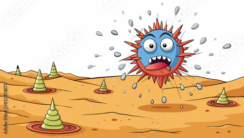 Visualize a sharp piercing wind blowing through a barren landscape leaving nothing in its wake but destruction and misery. This gusty force carries. Cartoon Vector.