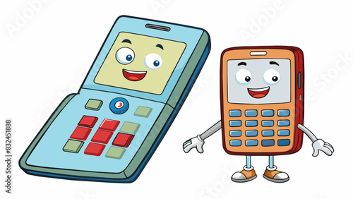 Whereas the old flip phone had physical buttons and a small screen the new smartphone had a large touch screen and various applications.. Cartoon Vector.