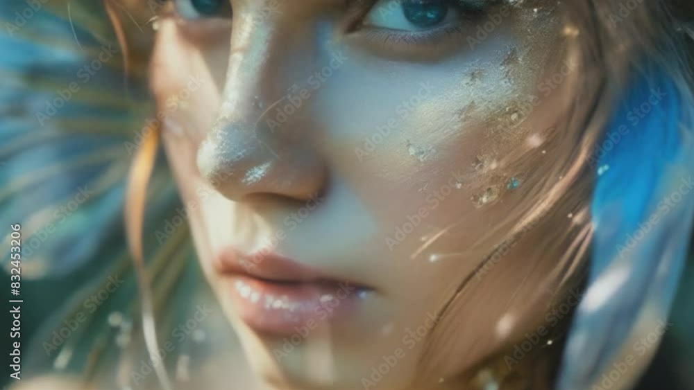 An enchanting fairy with delicate wings flickers in the mystical light. An enchanting fairy with delicate wings flickers in the mystical light.