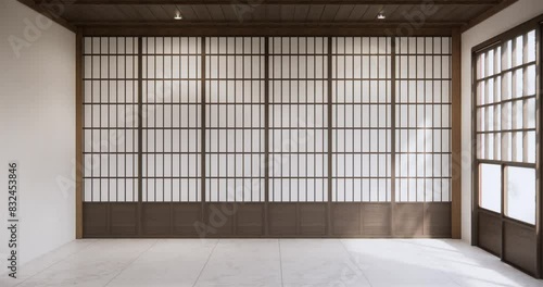 Wallpaper Mural Architecture and interior concept Empty room and wood panels wall background 3D illustration rendering Torontodigital.ca