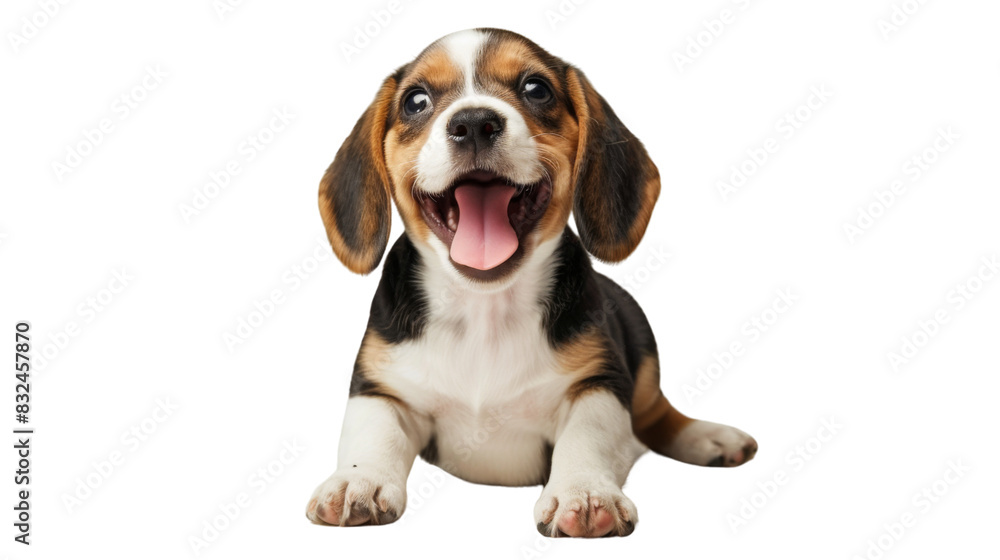 Happy excited beagle puppy Happy excited beagle puppy