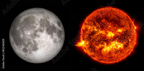 sun and moon by NASA 