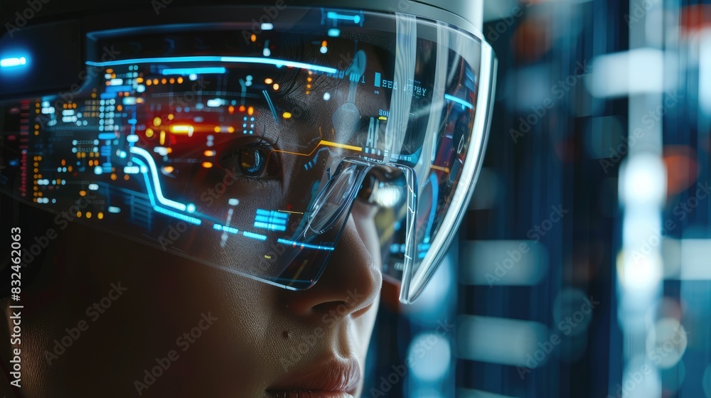 new normal in futuristic technology concept in smart glasses use augmented mixed virtual reality with using artificial intelligence, machine learning, digital twin, 5g, big data, Generative Ai new normal in futuristic technology concept in smart glasses use augmented mixed virtual reality with using artificial intelligence, machine learning, digital twin, 5g, big data, Generative Ai