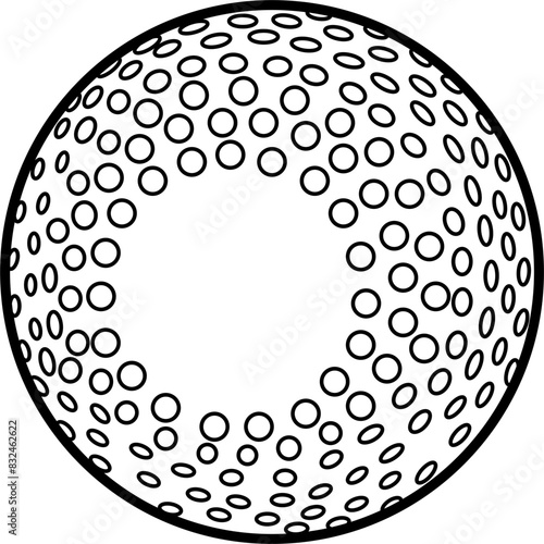 Field hockey ball vector outline illustration