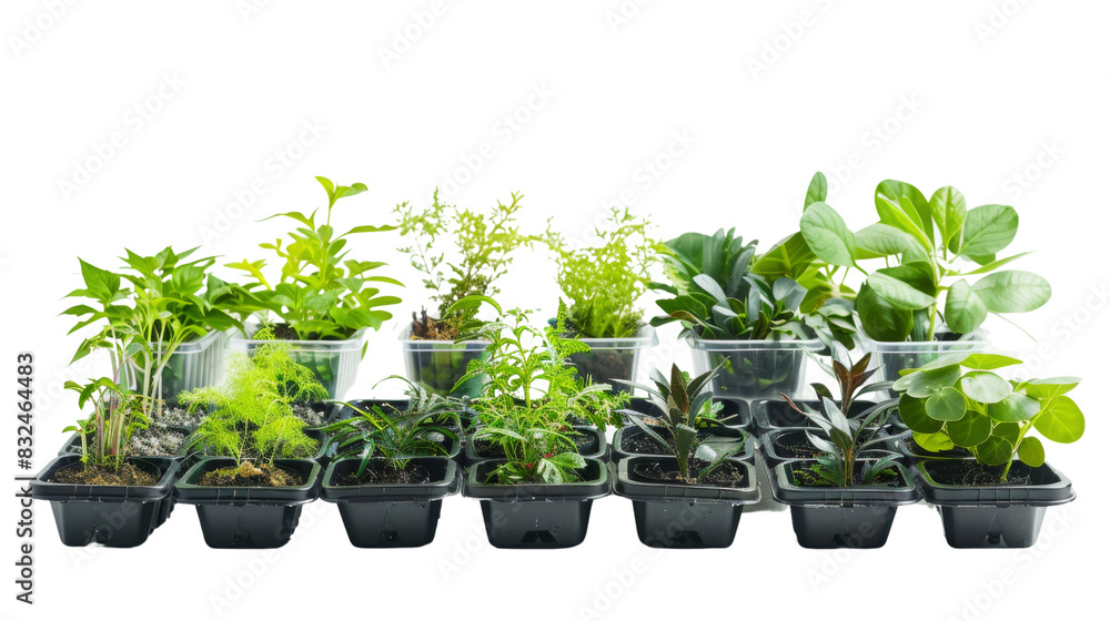 Plastic Trays Filled With Plants Plastic Trays Filled With Plants