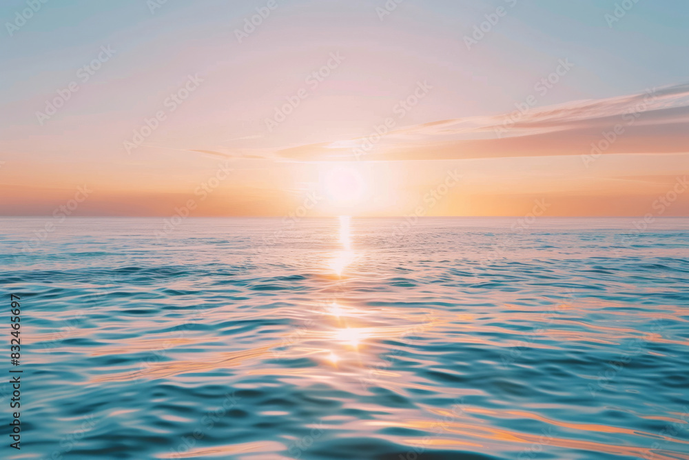 Obraz premium Peaceful seascape background with sunrise