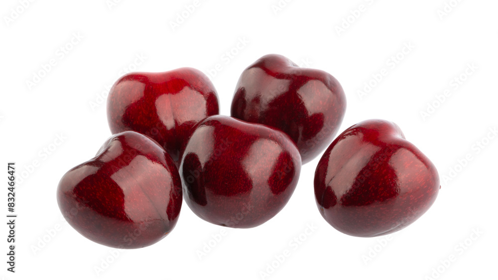 Cherries isolated on white background without shadow with clipping path Cherries isolated on white background without shadow with clipping path
