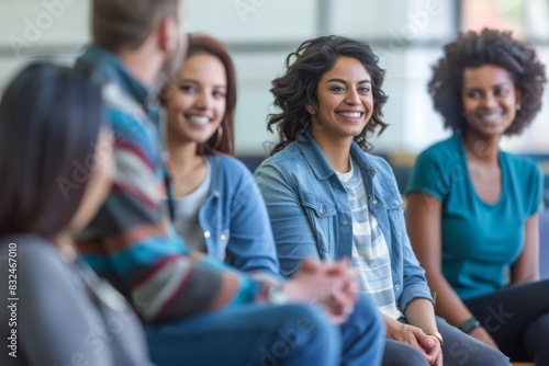 Diverse Group Meeting in Casual Office Setting