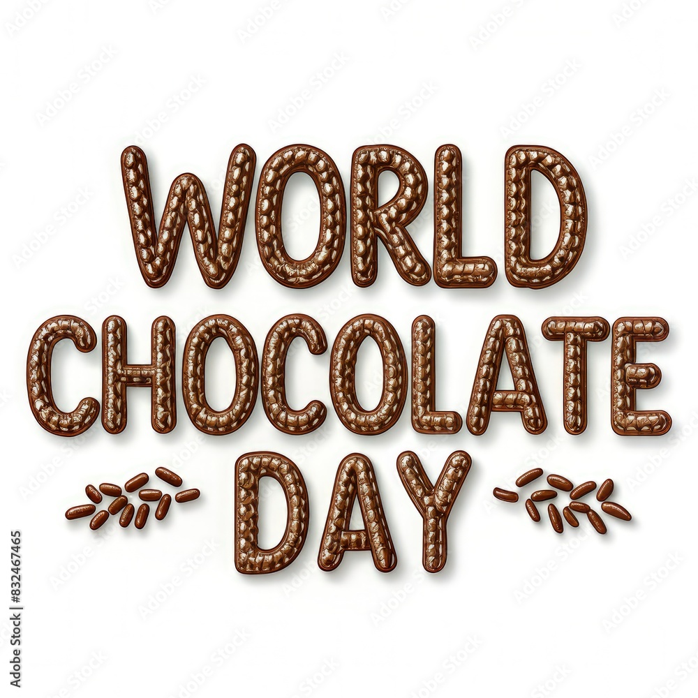 World Chocolate Day Written in Chocolate Letters. Generative AI World Chocolate Day Written in Chocolate Letters. Generative AI