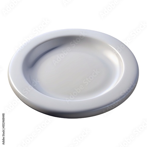 White ceramic plate on table Ceramic. Smooth surface. Modern design Ceramic. Ceramic isolated on white background.