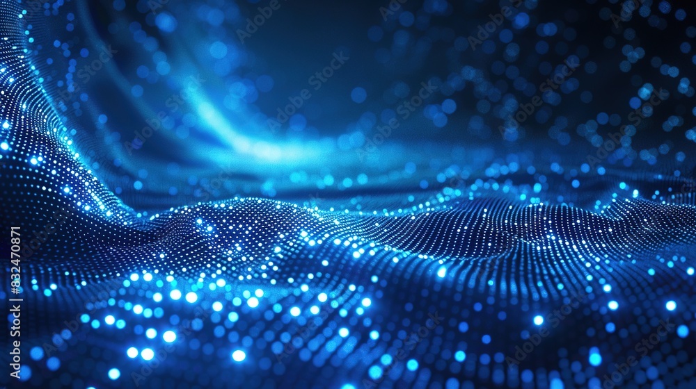 blue background with a digital matrix of light blue dots blue background with a digital matrix of light blue dots