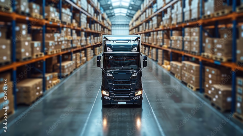 Fototapeta premium Collaborative logistics partnerships between companies optimize resource utilization and improve overall supply chain efficiency.