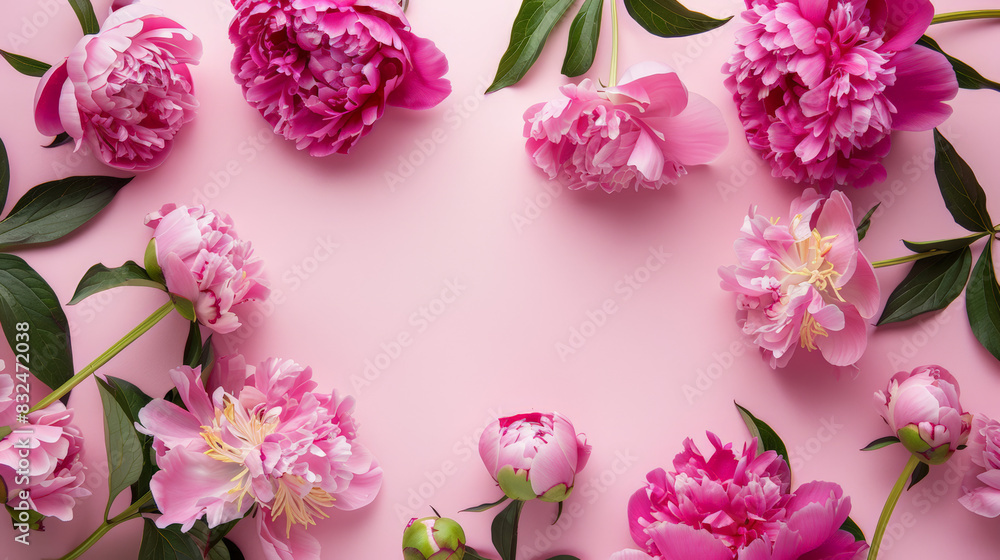 pink and white flower frame, pink background pink and white flower frame, pink background