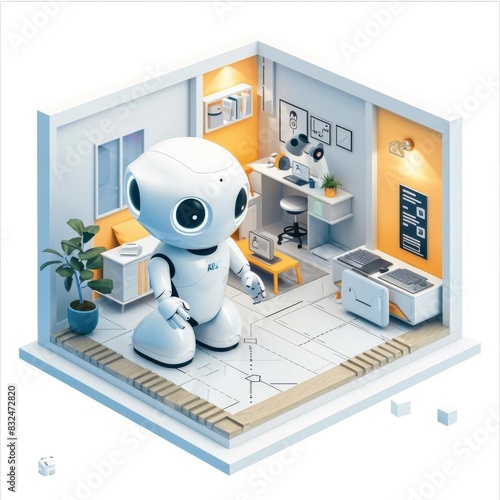 illustration 3D Model AIpowered virtual assistants for smart home automation and control photo