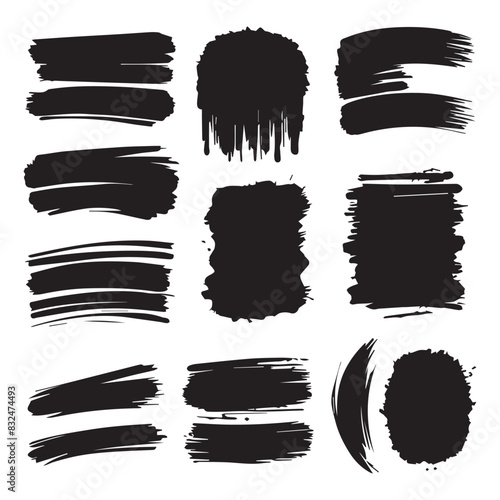 Hand painted grunge texture brush set 