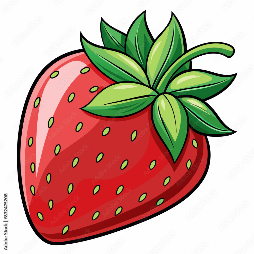 Obraz premium vector illustration of strawberry