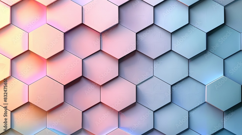Geometric background with layered hexagons in earthy tones, creating a warm and organic feel