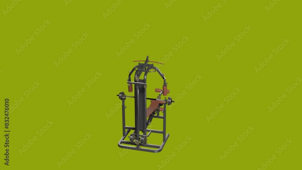 A green background with a black and brown gym equipment. The equipment is a bench press and a leg press machine A green background with a black and brown gym equipment. The equipment is a bench press and a leg press machine