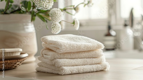A pack of gentle and nontoxic cleaning cloths crafted from pure organic cotton for a safe and effective cleaning solution.