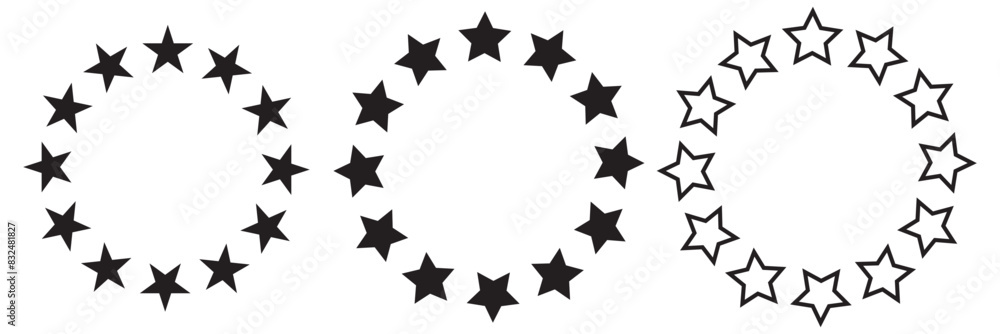 star in circle isolated on white background vector illustration. stars in round circular emblem ------ star in circle isolated on white background vector illustration. stars in round circular emblem ------